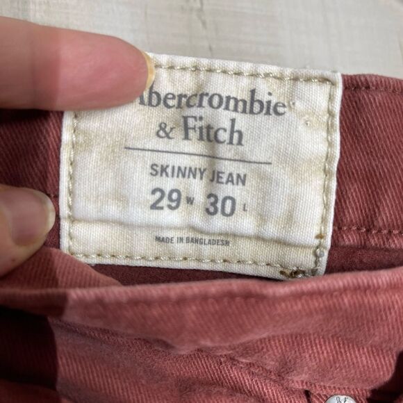 Abercrombie and Fitch red rust color skinny jeans,‎ size 29 - Picture 10 of 16